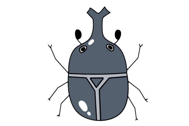 Q版独角仙简笔画