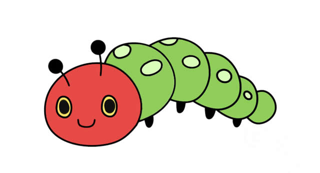 彩色的毛毛虫简笔画