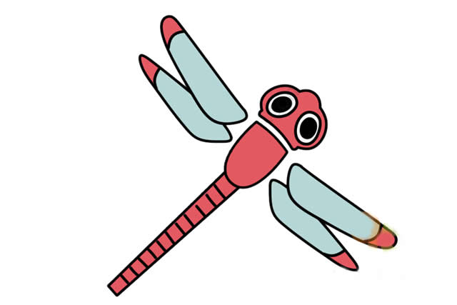 彩色的蜻蜓简笔画