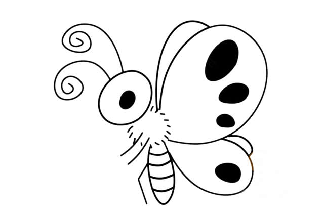彩色的卡通蝴蝶简笔画(卡通蝴蝶涂色)