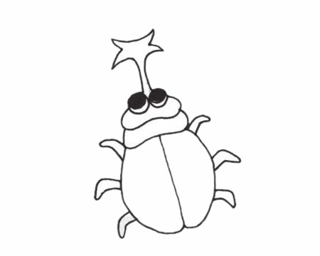 一组甲虫简笔画图片大全