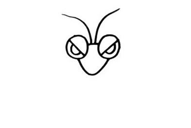 彩色卡通螳螂简笔画