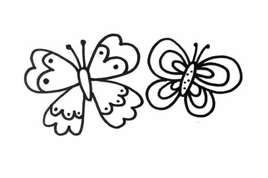 两只蝴蝶简笔画