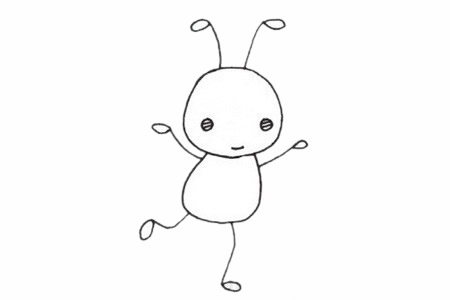跳舞的蚂蚁简笔画
