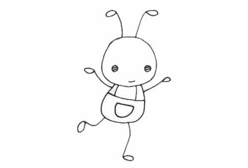 跳舞的蚂蚁简笔画