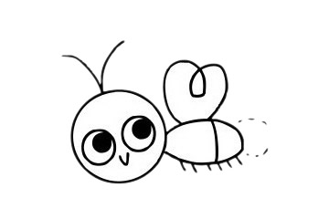 萤火虫简笔画步骤