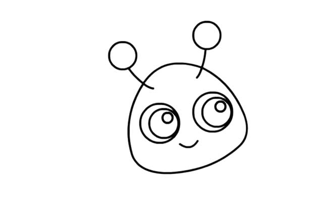 惹人爱的卡通毛毛虫简笔画