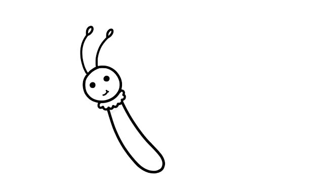 拿着小花的彩色蝴蝶简笔画