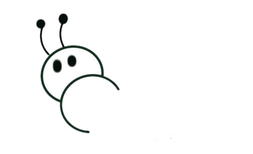 简单的绿色毛毛虫画法 简单的绿色毛毛虫画法