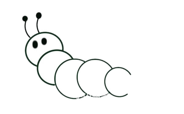 简单的绿色毛毛虫画法 简单的绿色毛毛虫画法