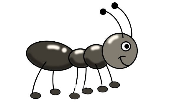 精致的卡通蚂蚁简笔画
