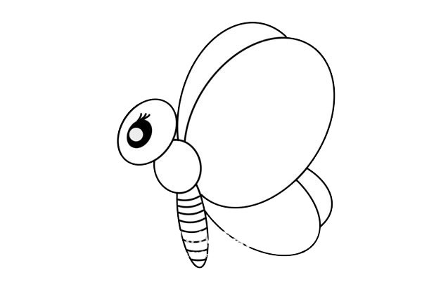 卡通蝴蝶简笔画彩色画法