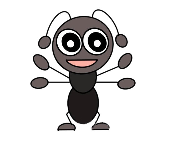 卡通可爱的蚂蚁简笔画步骤