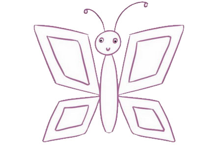 适合新手的蝴蝶简笔画