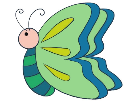 一组漂亮的彩色蝴蝶简笔画