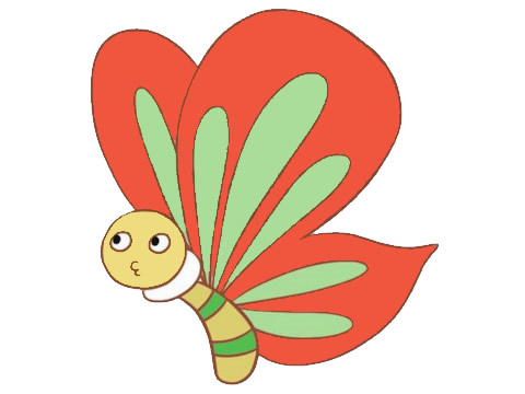 一组漂亮的彩色蝴蝶简笔画