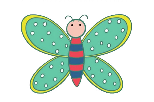 一组漂亮的彩色蝴蝶简笔画