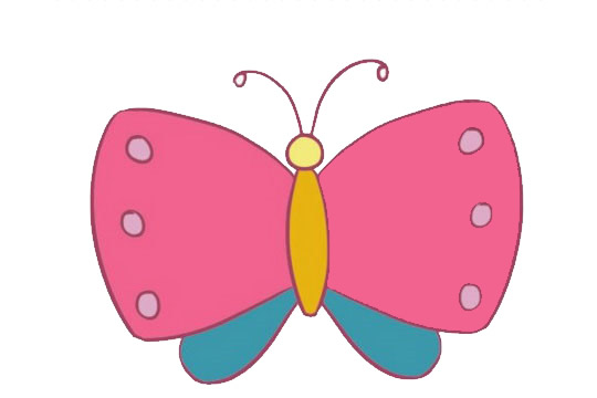 一组漂亮的彩色蝴蝶简笔画