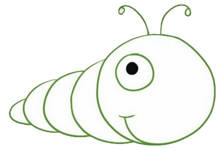 大头毛毛虫简笔画