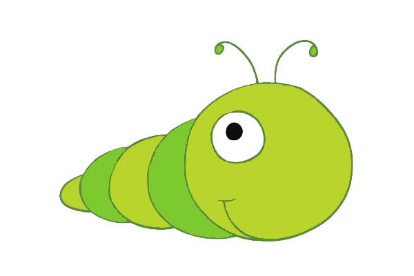 大头毛毛虫简笔画