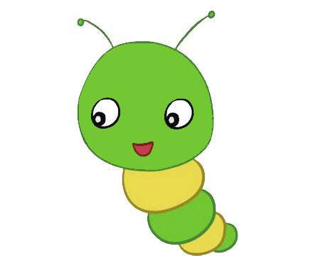 一组彩色毛毛虫简笔画大全