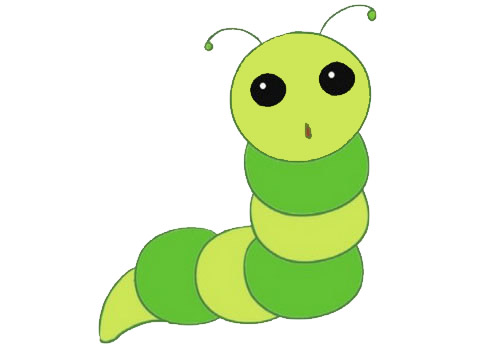 一组彩色毛毛虫简笔画大全