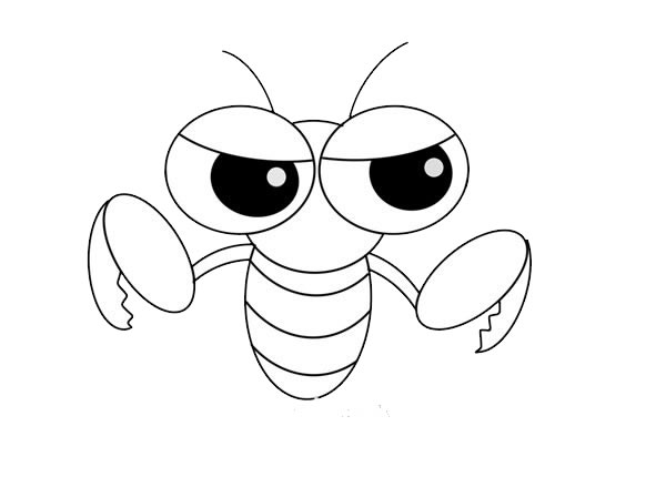 威猛的螳螂简笔画