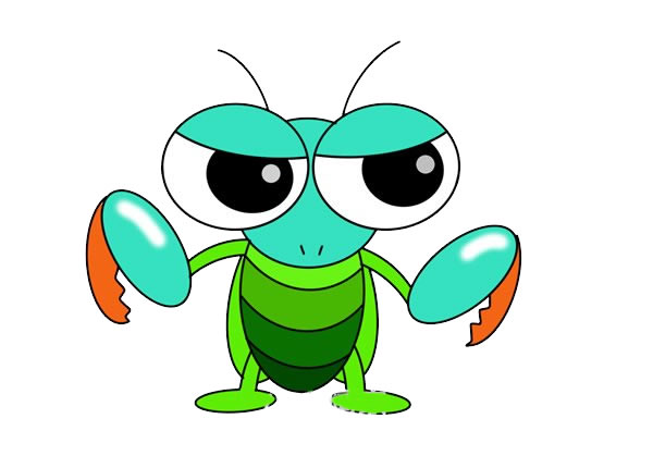 威猛的螳螂简笔画