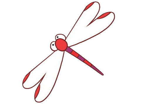 一组彩色的蜻蜓简笔画
