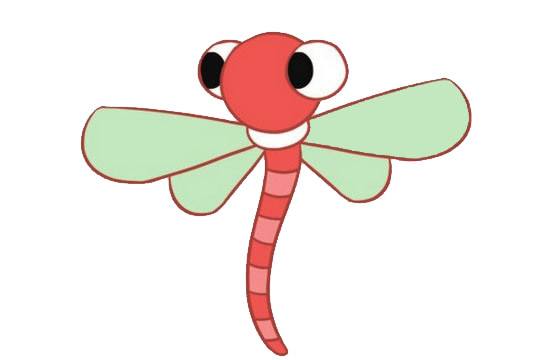 一组彩色的蜻蜓简笔画