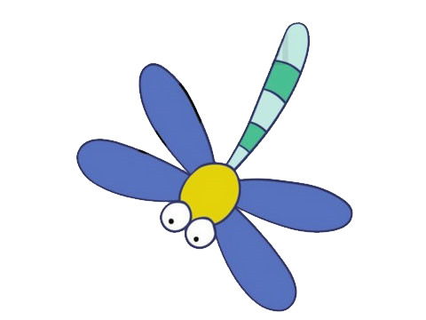 一组彩色的蜻蜓简笔画