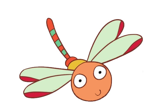 一组彩色的蜻蜓简笔画