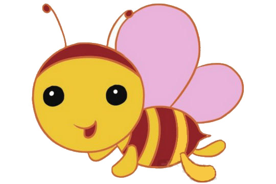一组彩色卡通蜜蜂简笔画