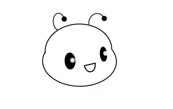 可爱的蜜蜂宝宝简笔画