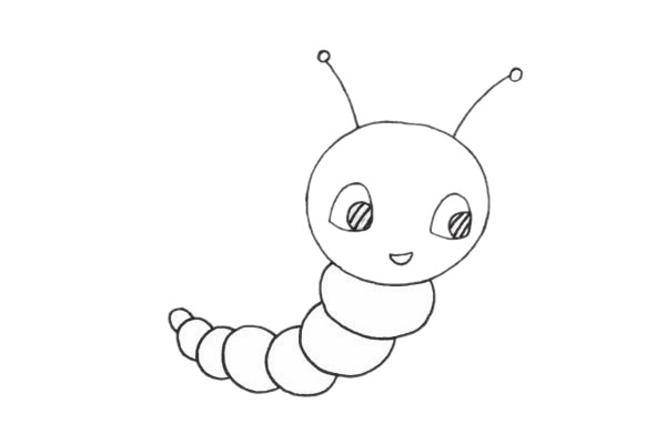 几笔就会的毛毛虫卡通画