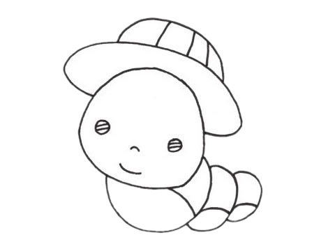 一组毛毛虫卡通儿童画