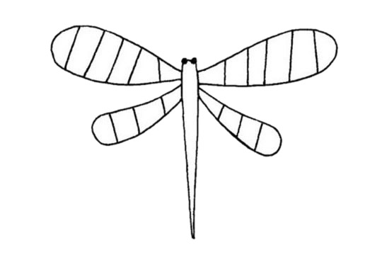 一组简单的蜻蜓儿童画(蜻蜓的蜻可以组什么词简单一些)