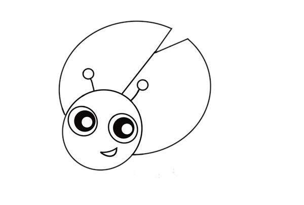 卡通傻笑的七星瓢虫简笔画 卡通傻笑的七星瓢虫简笔画