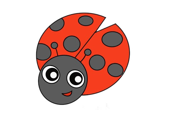 卡通傻笑的七星瓢虫简笔画 卡通傻笑的七星瓢虫简笔画