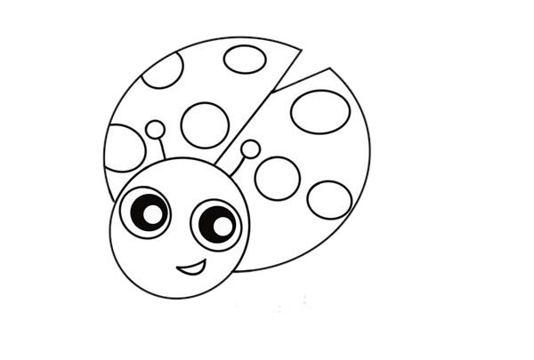 卡通傻笑的七星瓢虫简笔画 卡通傻笑的七星瓢虫简笔画