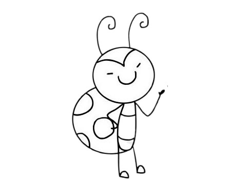 一组七星瓢虫儿童简笔画