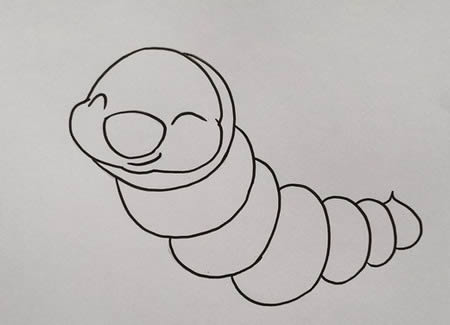 可爱的蚕宝宝简笔画