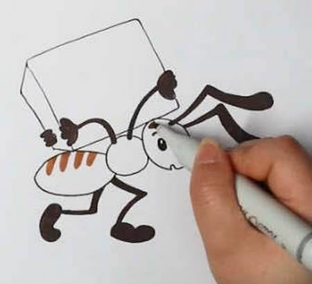 搬运货物的蚂蚁简笔画 搬运货物的蚂蚁简笔画