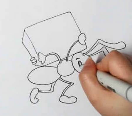 搬运货物的蚂蚁简笔画 搬运货物的蚂蚁简笔画