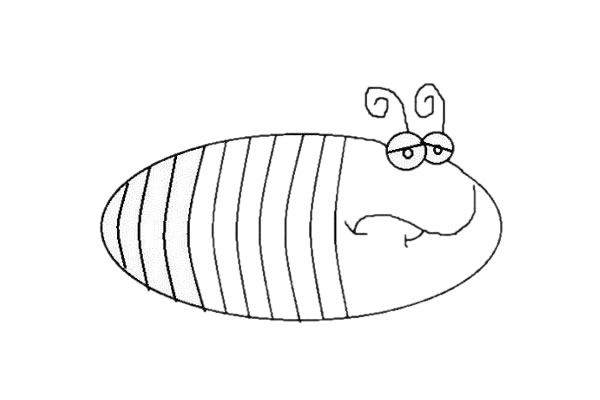卡通蛆简笔画步骤