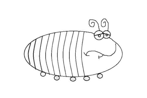 卡通蛆简笔画步骤