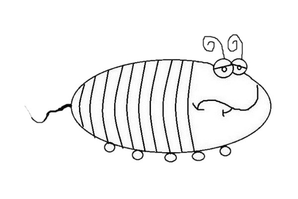 卡通蛆简笔画步骤