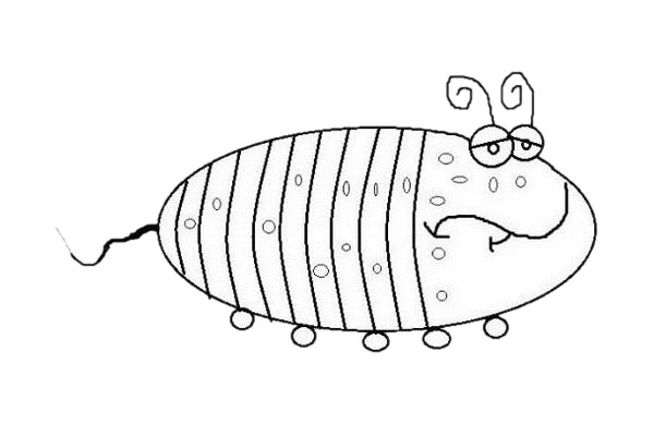 卡通蛆简笔画步骤