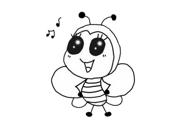 一只可爱的小蜜蜂简笔画 一只可爱的小蜜蜂简笔画