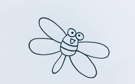 色彩斑斓的蜻蜓简笔画